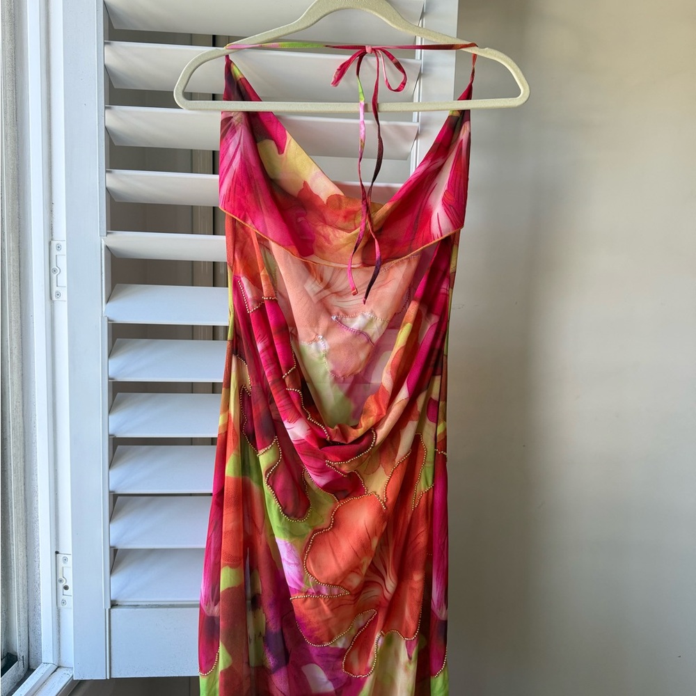 White Fox Boutique Multicolor Floral Maxi Dress - Picture 3 of 3
